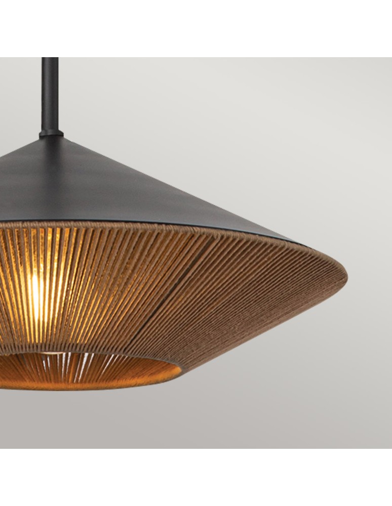 Elstead Duża lampa wisząca Daphne 1 źródło światła Matowa czerń ALM-DAPHNE-P-L-MB