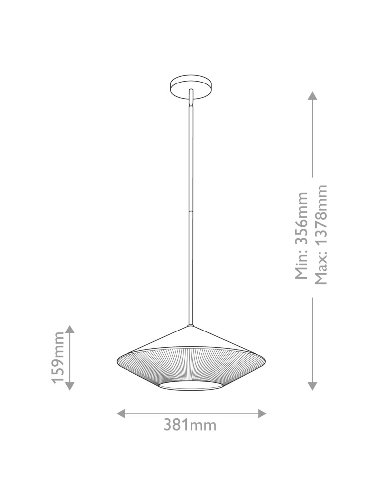 Elstead Duża lampa wisząca Daphne 1 źródło światła Matowa czerń ALM-DAPHNE-P-L-MB