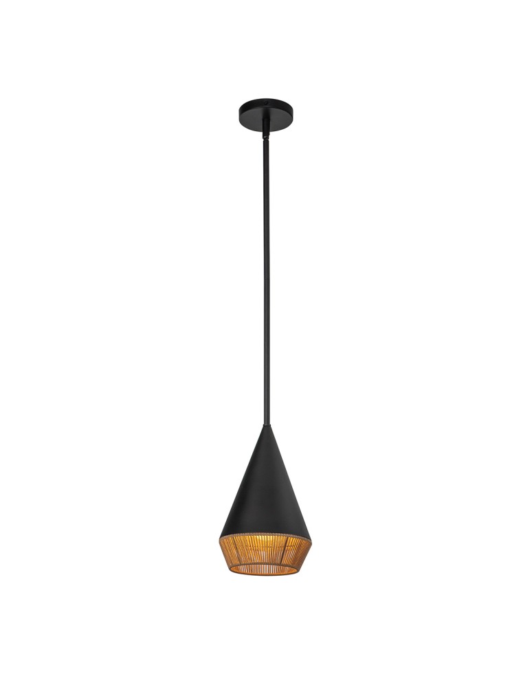 Elstead Mała lampa wisząca Daphne 1 źródło światła Matowa czerń ALM-DAPHNE-P-S-MB