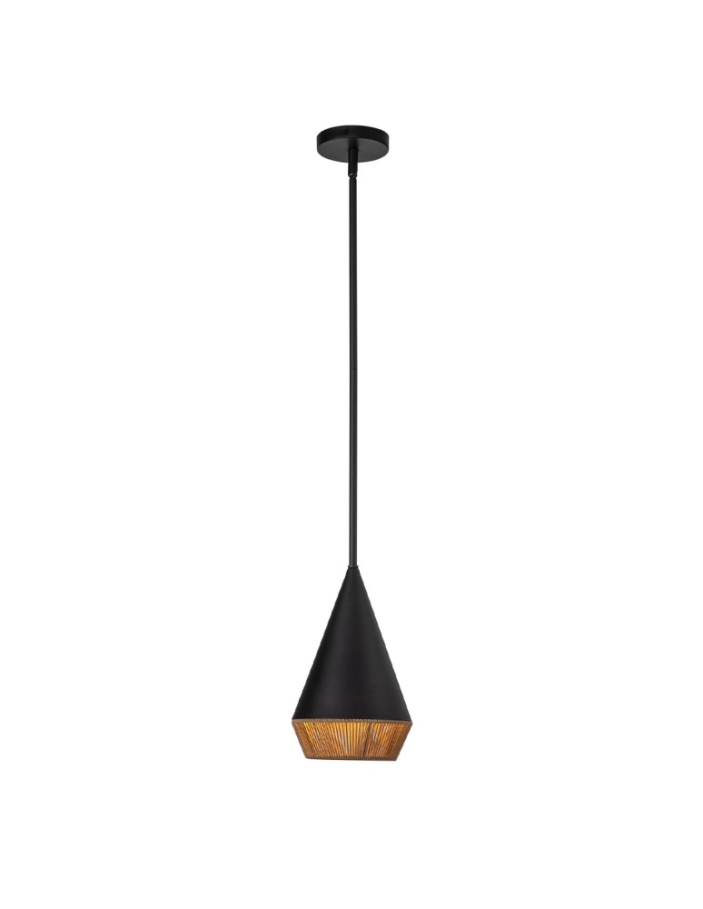 Elstead Mała lampa wisząca Daphne 1 źródło światła Matowa czerń ALM-DAPHNE-P-S-MB