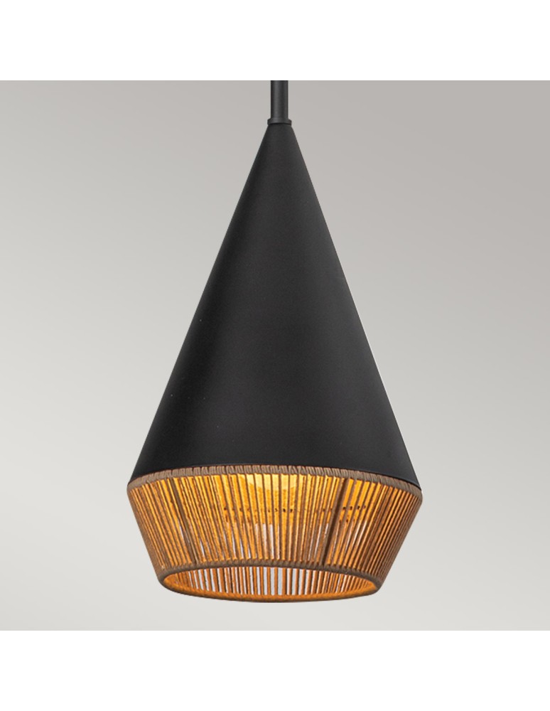 Elstead Mała lampa wisząca Daphne 1 źródło światła Matowa czerń ALM-DAPHNE-P-S-MB