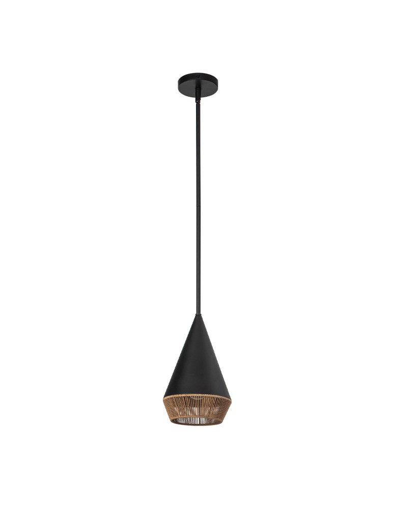 Elstead Mała lampa wisząca Daphne 1 źródło światła Matowa czerń ALM-DAPHNE-P-S-MB