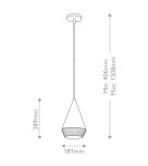 Elstead Mała lampa wisząca Daphne 1 źródło światła Matowa czerń ALM-DAPHNE-P-S-MB