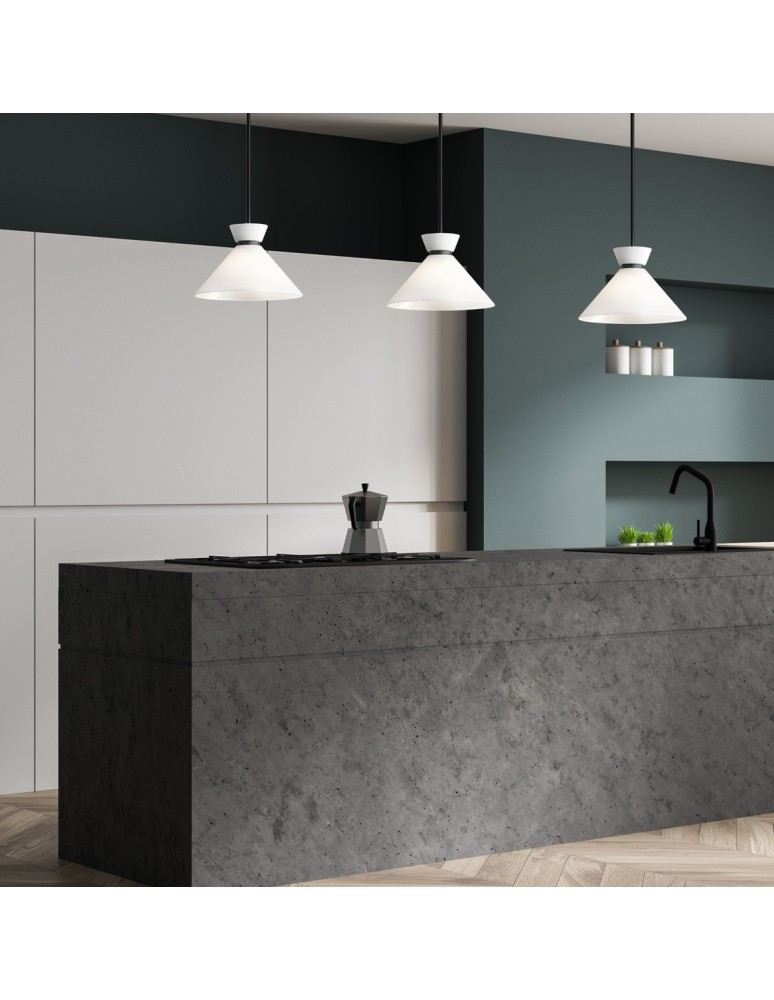 Elstead Lampa wisząca Halston 1 źródło światła Matowa czerń ALM-HALSTON-P-M-BK