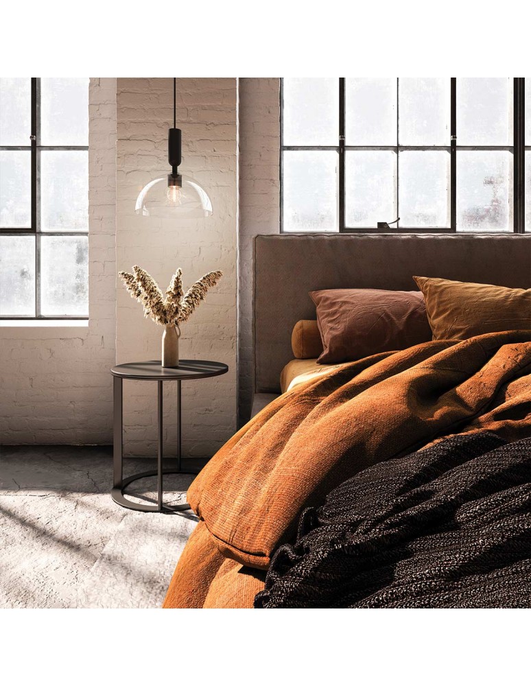 Elstead Lampa wisząca Jude 1 źródło światła Matowa czerń ALM-JUDE-P-MB-CL
