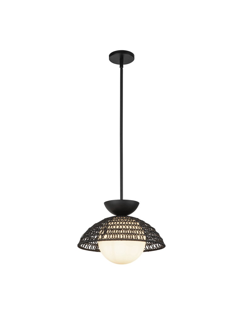 Elstead Lampa wisząca Perth 1 źródło światła Matowa czerń ALM-PERTH-P-BK
