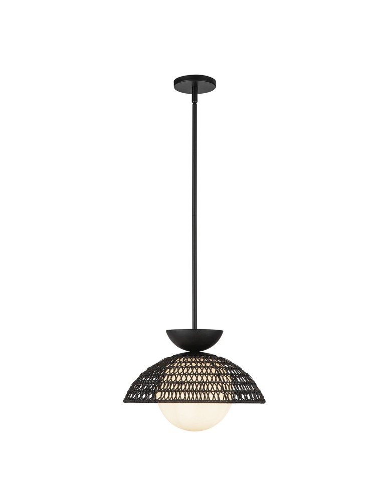 Elstead Lampa wisząca Perth 1 źródło światła Matowa czerń ALM-PERTH-P-BK