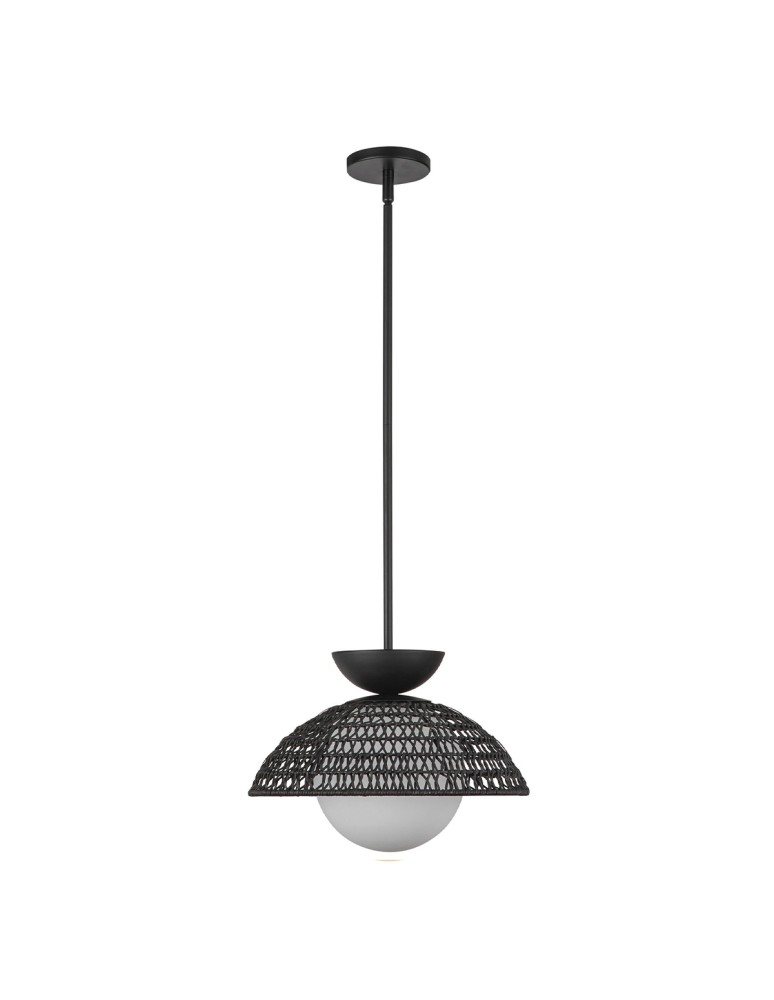Elstead Lampa wisząca Perth 1 źródło światła Matowa czerń ALM-PERTH-P-BK