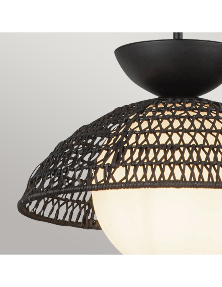 Elstead Lampa wisząca Perth 1 źródło światła Matowa czerń ALM-PERTH-P-BK
