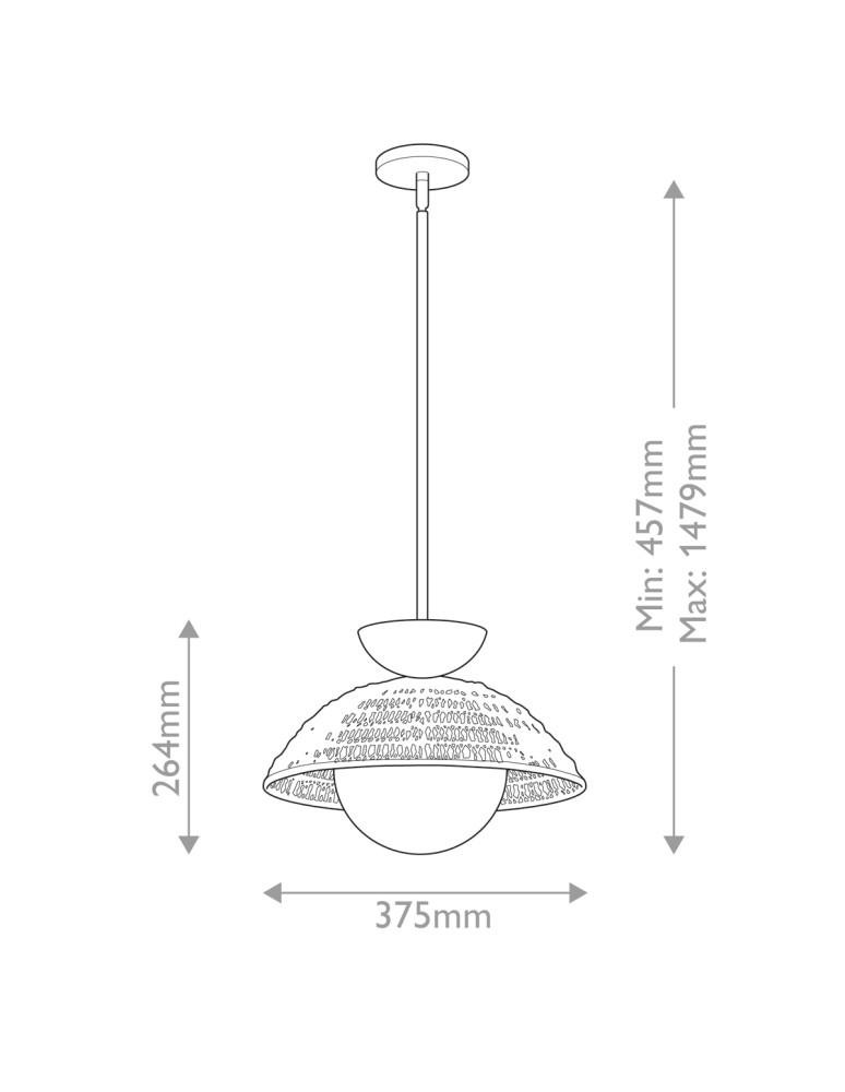 Elstead Lampa wisząca Perth 1 źródło światła Matowa czerń ALM-PERTH-P-BK