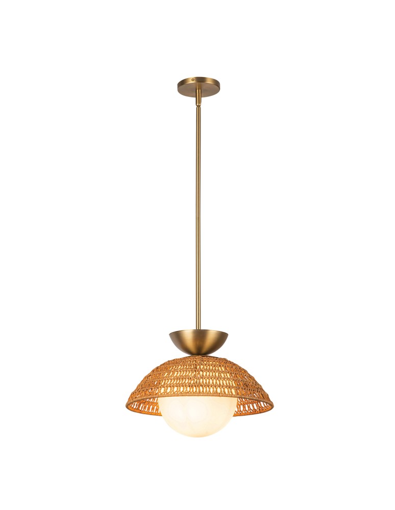 Elstead Lampa wisząca Perth 1 źródło światła Szczotkowane złoto ALM-PERTH-P-GD