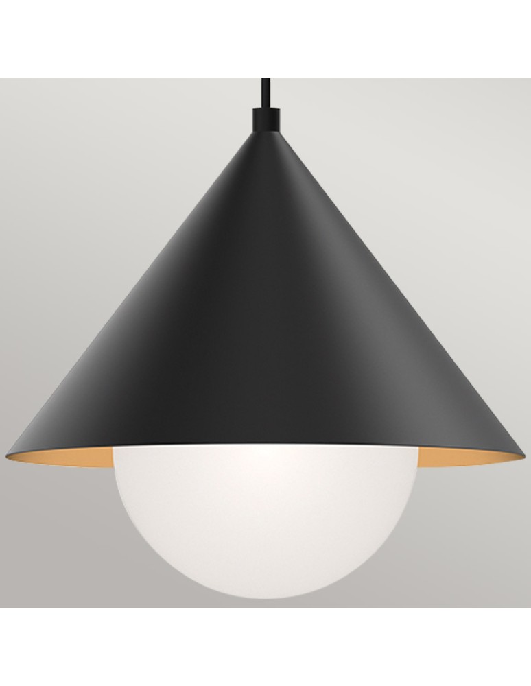 Elstead Lampa wisząca Remyck 1 źródło światła Matowa czerń ALM-REMYCK-P-BK