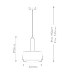 Elstead Średnia lampa wisząca Cedric 2 źródła światła Czarny HK-CEDRIC-P-M-BK