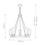Elstead Żyrandol Collier 5 źródeł światła Zgaszona czerń HK-COLLIER5-BX