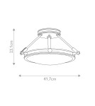 Elstead Mały półplafon Collier 3 źródła światła Zgaszona czerń HK-COLLIER-SF-S-BX