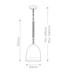 Elstead Lampa wisząca Nash 1 źródło światła Antyczny nikiel HK-NASH-P-AN