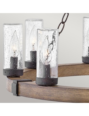 Elstead Latarnia wisząca Sawyer 9 źródeł światła Imitacja drewna IP44 Zewnętrzna HK-SAWYER9-SQ - product 2