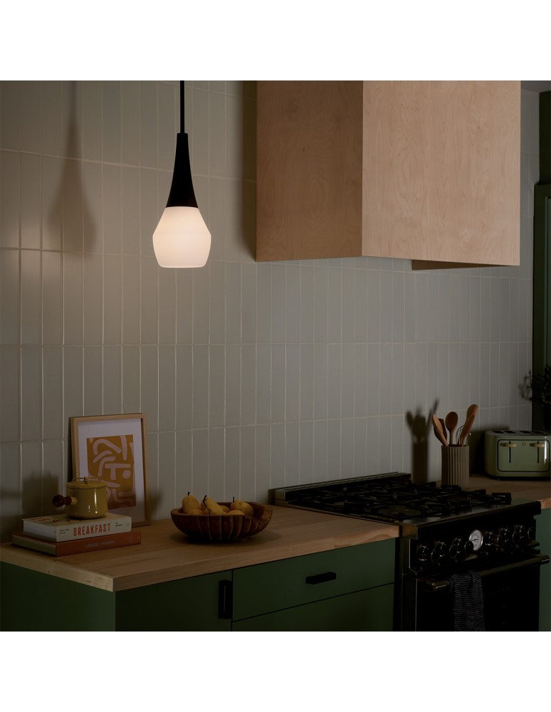 Elstead Lampa wisząca Deela 1 źródło światła Czarny KL-DEELA-P-BK