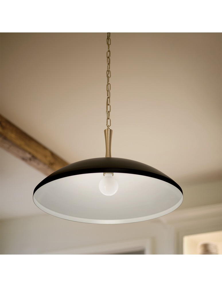 Elstead Lampa wisząca Delarosa 1 źródło światła Czarny, szampański KL-DELAROSA-P-BK