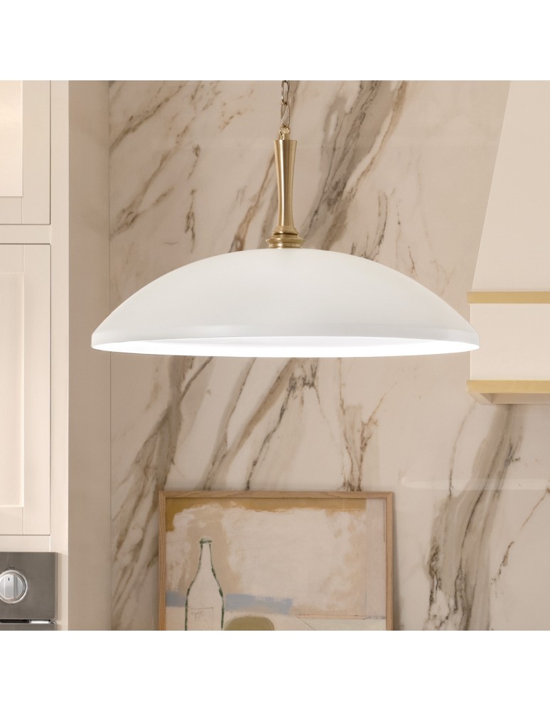 Elstead Lampa wisząca Delarosa 1 źródło światła Biały, szampański KL-DELAROSA-P-WH