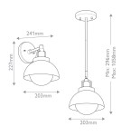 Elstead Kinkiet, Półplafon, Lampa wisząca Niva 1 źródło światła Czarny KL-NIVA-1W-1P-BK