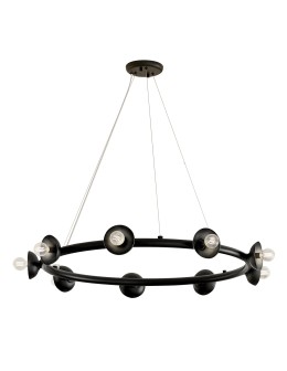 Elstead Żyrandol Palta 9 źródeł światła Satynowa czerń KL-PALTA9-BK