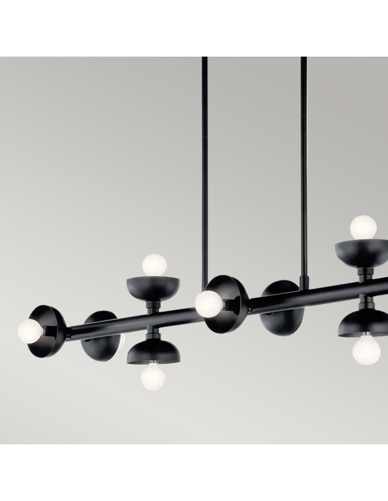 Elstead Lampa wyspowa Palta 10 źródeł światła Satynowa czerń KL-PALTA-LP10-BK