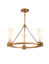 View Elstead Żyrandol Kristy 3 źródła światła Przecierane złoto KRISTY3-DG-OPAL