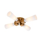 Elstead Lampa wisząca Kristy 4 źródła światła Przecierane złoto KRISTY-4P-DG-OPAL