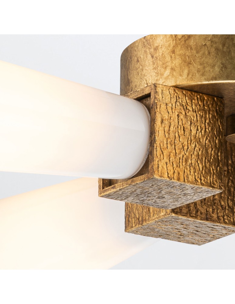 Elstead Lampa wisząca Kristy 4 źródła światła Przecierane złoto KRISTY-4P-DG-OPAL
