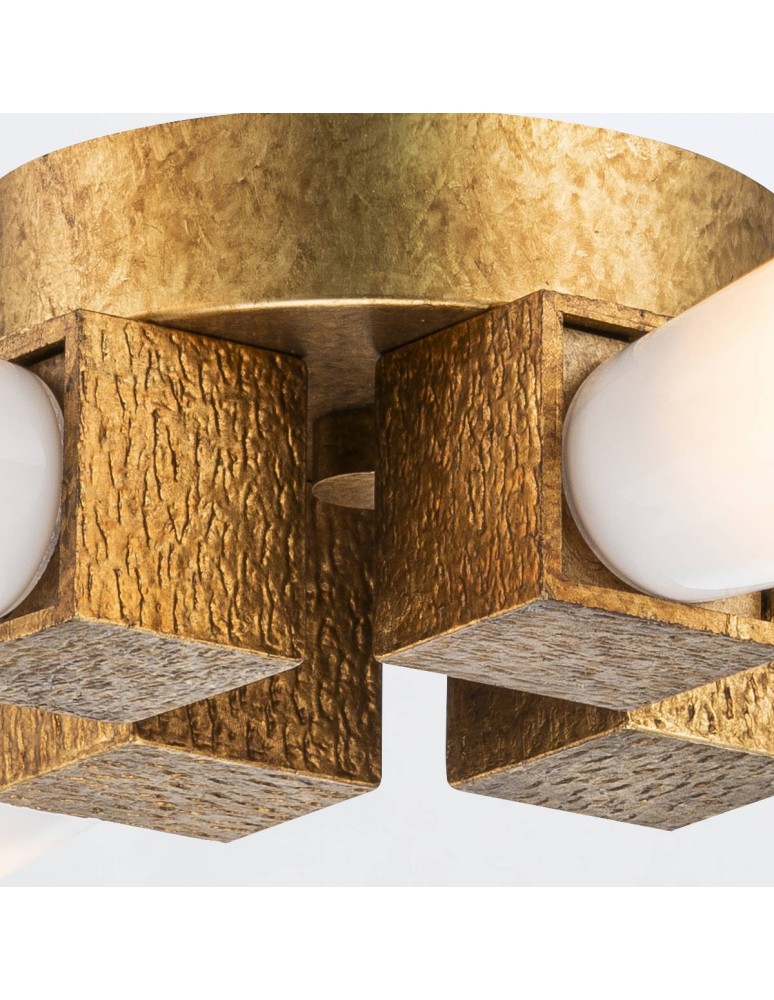 Elstead Lampa wisząca Kristy 4 źródła światła Przecierane złoto KRISTY-4P-DG-OPAL