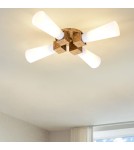 Elstead Lampa wisząca Kristy 4 źródła światła Przecierane złoto KRISTY-4P-DG-OPAL