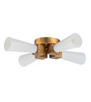 Elstead Lampa wisząca Kristy 4 źródła światła Przecierane złoto KRISTY-4P-DG-OPAL