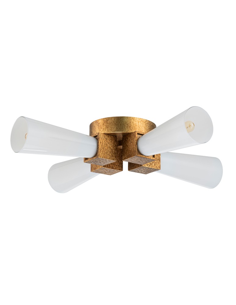 Elstead Lampa wisząca Kristy 4 źródła światła Przecierane złoto KRISTY-4P-DG-OPAL