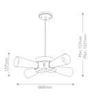 Elstead Lampa wisząca Kristy 4 źródła światła Przecierane złoto KRISTY-4P-DG-OPAL