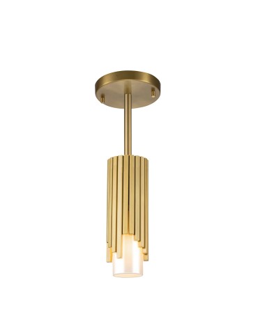 Elstead Mała lampa wisząca Marvele 1 źródło światła Postarzany mosiądz MARVELE-MP-AB-OPAL - product 2