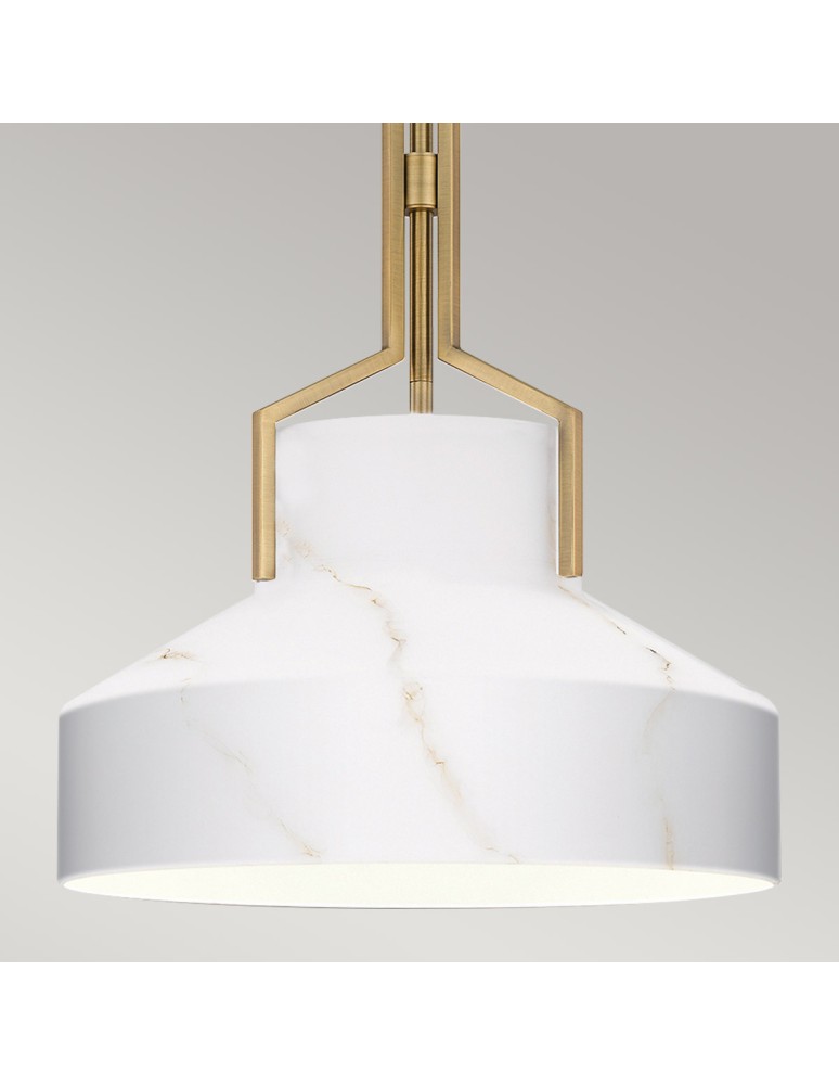 Elstead Lampa wisząca Brecken 2 źródła światła Postarzany mosiądz QZ-BRECKEN-2P-AB-ABG