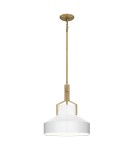 Elstead Lampa wisząca Brecken 2 źródła światła Postarzany mosiądz QZ-BRECKEN-2P-AB-OPAL