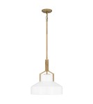 Elstead Lampa wisząca Brecken 2 źródła światła Postarzany mosiądz QZ-BRECKEN-2P-AB-OPAL