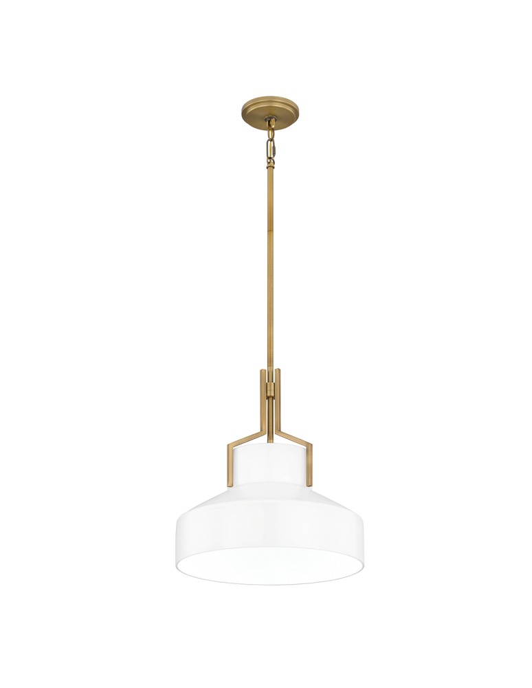 Elstead Lampa wisząca Brecken 2 źródła światła Postarzany mosiądz QZ-BRECKEN-2P-AB-OPAL