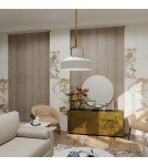 Elstead Lampa wisząca Brecken 2 źródła światła Postarzany mosiądz QZ-BRECKEN-2P-AB-OPAL