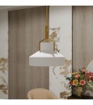 Elstead Lampa wisząca Brecken 2 źródła światła Postarzany mosiądz QZ-BRECKEN-2P-AB-OPAL