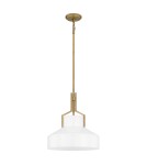Elstead Lampa wisząca Brecken 2 źródła światła Postarzany mosiądz QZ-BRECKEN-2P-AB-OPAL