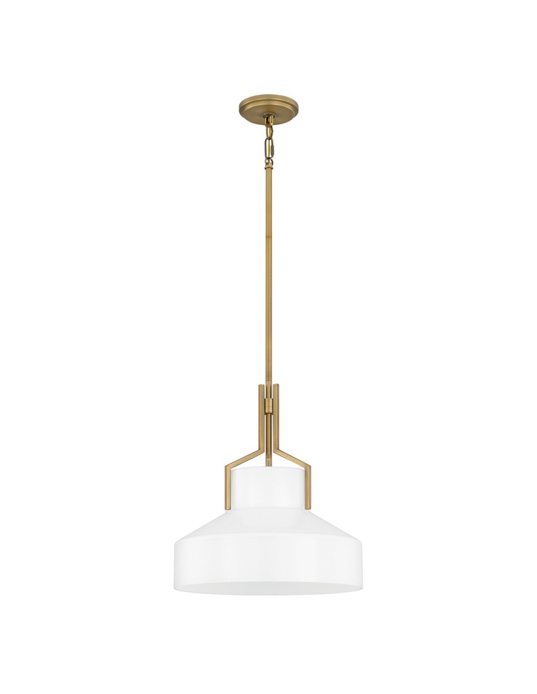 Elstead Lampa wisząca Brecken 2 źródła światła Postarzany mosiądz QZ-BRECKEN-2P-AB-OPAL