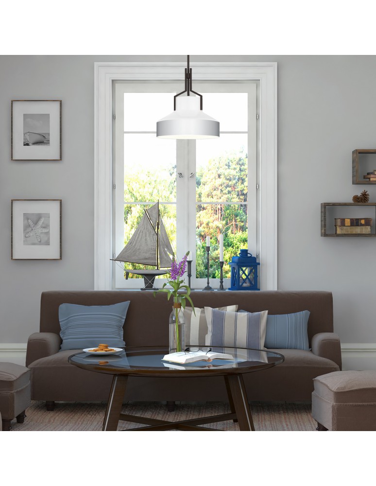 Elstead Lampa wisząca Brecken 2 źródła światła Stary brąz QZ-BRECKEN-2P-OZ-OPAL
