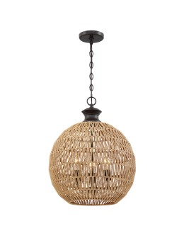 Elstead Lampa wisząca Casablanca 3 źródła światła Palladiański brąz QZ-CASABLANCA-3P-PBZ