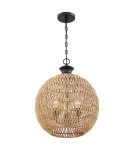 Elstead Lampa wisząca Casablanca 3 źródła światła Palladiański brąz QZ-CASABLANCA-3P-PBZ