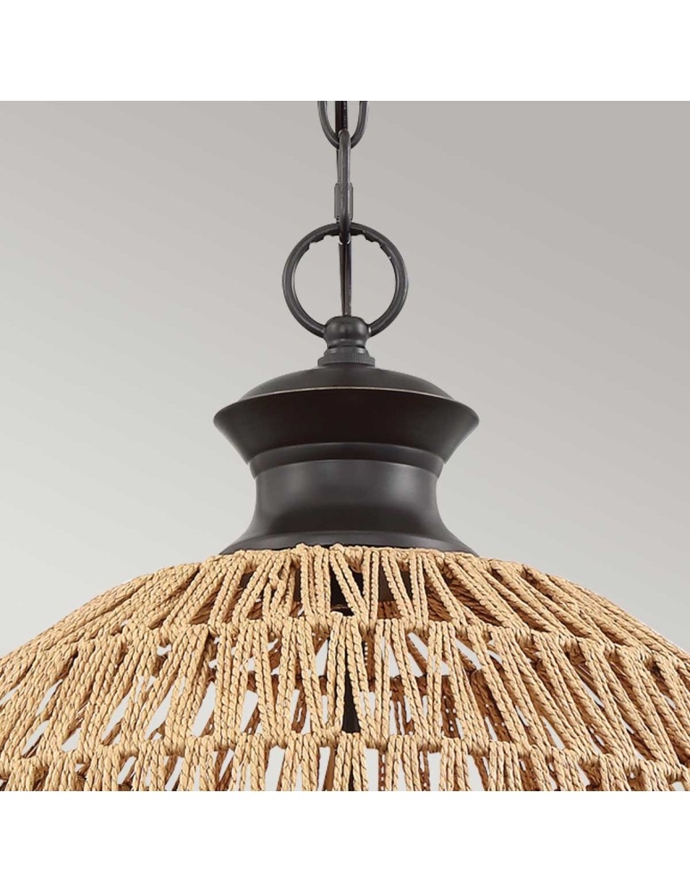 Elstead Lampa wisząca Casablanca 3 źródła światła Palladiański brąz QZ-CASABLANCA-3P-PBZ