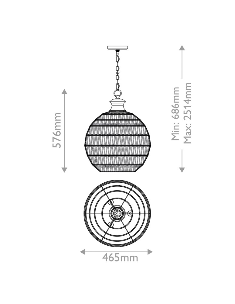 Elstead Lampa wisząca Casablanca 3 źródła światła Palladiański brąz QZ-CASABLANCA-3P-PBZ