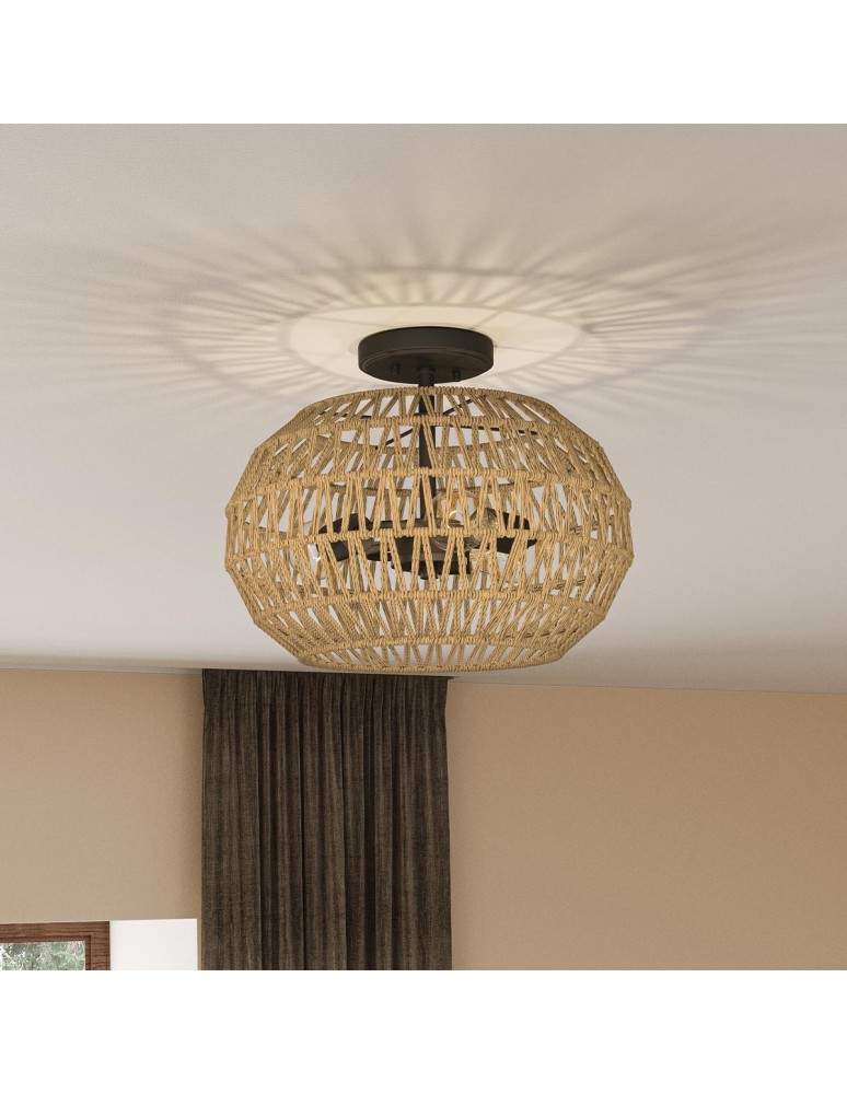 Elstead Półplafon Casablanca 3 źródła światła Palladiański brąz QZ-CASABLANCA-3SF-PBZ